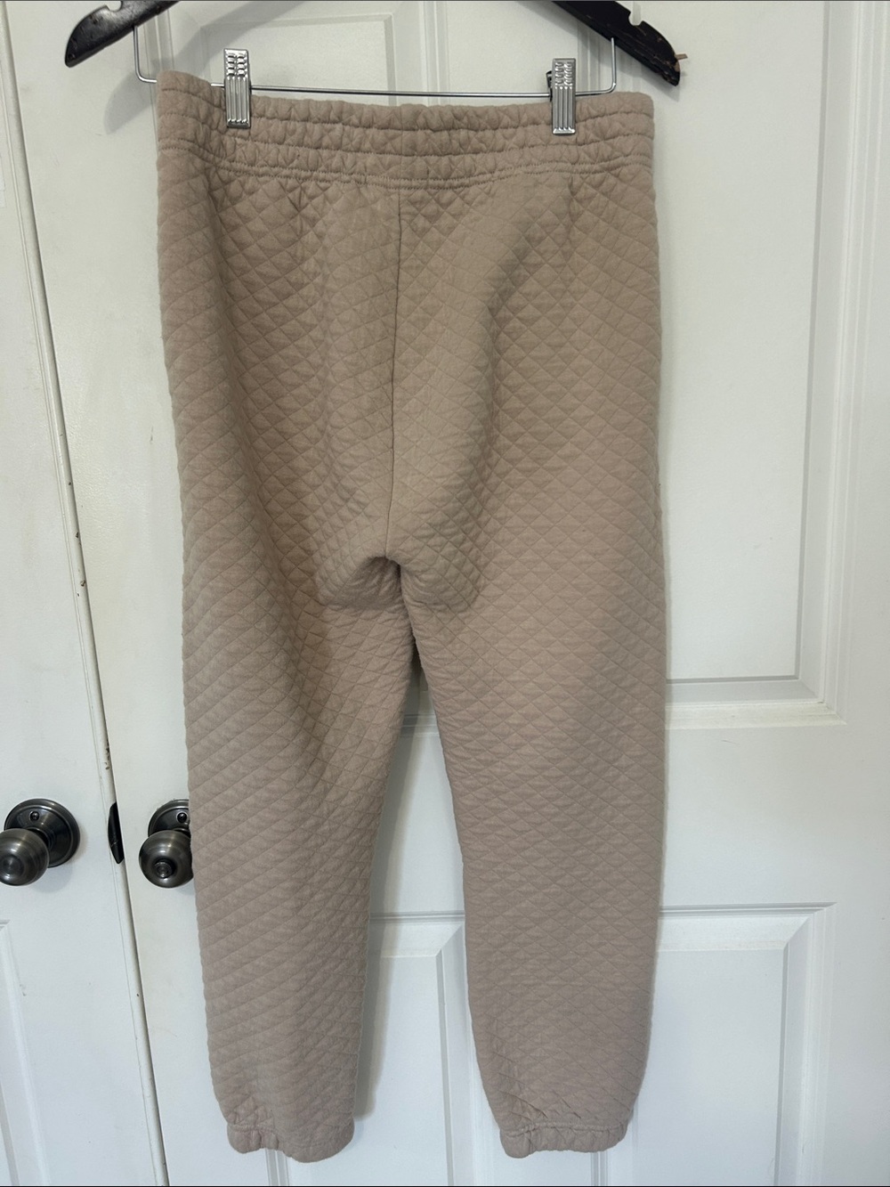Z Supply Slim Quilted Joggers Size Small Taupe Beige soft knit almond - Picture 4 of 6